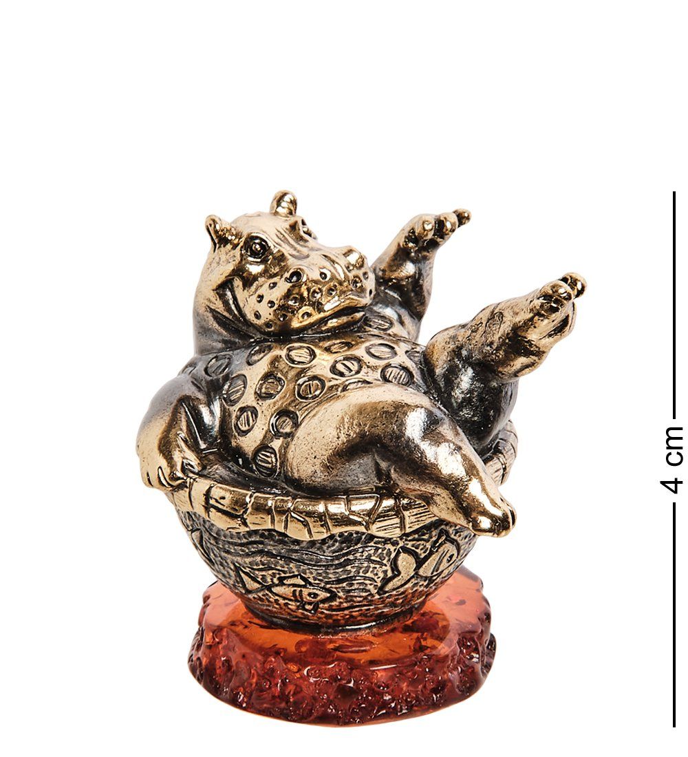 AM-2797 Шкатулка «Бегемотик Фифа» (латунь, янтарь)