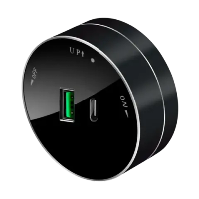 MULTITRACK Розетка 2хUSB (тип А+С) 18 Вт, 5 В/3 А АНТРАЦИТ