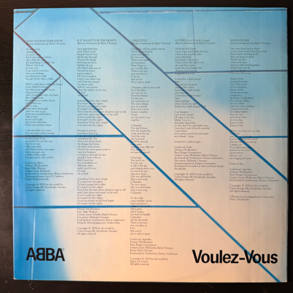 ABBA - Voulez-Vous (Швеция 1979г.)