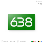 Номер на дверь 638, табличка на дверь для офиса, квартиры, кабинета, аудитории, склада, зеленая 120х70 мм, Айдентика Технолоджи