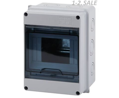 Щит распределительный навесной ЭРА КМПн-5 пластиковый на 5 модулей / Щиток с дверцей IP65, 159х120х90 мм, серый