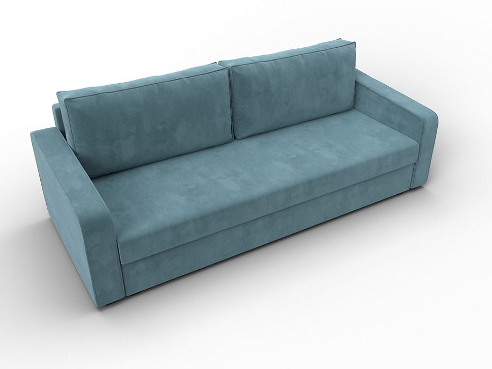 Диван прямой Лига-009 ВЕЛЮР Бирюзовый