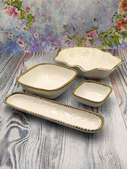 Блюдо фигурное глубокое 31х22х6,5 см. Бусины