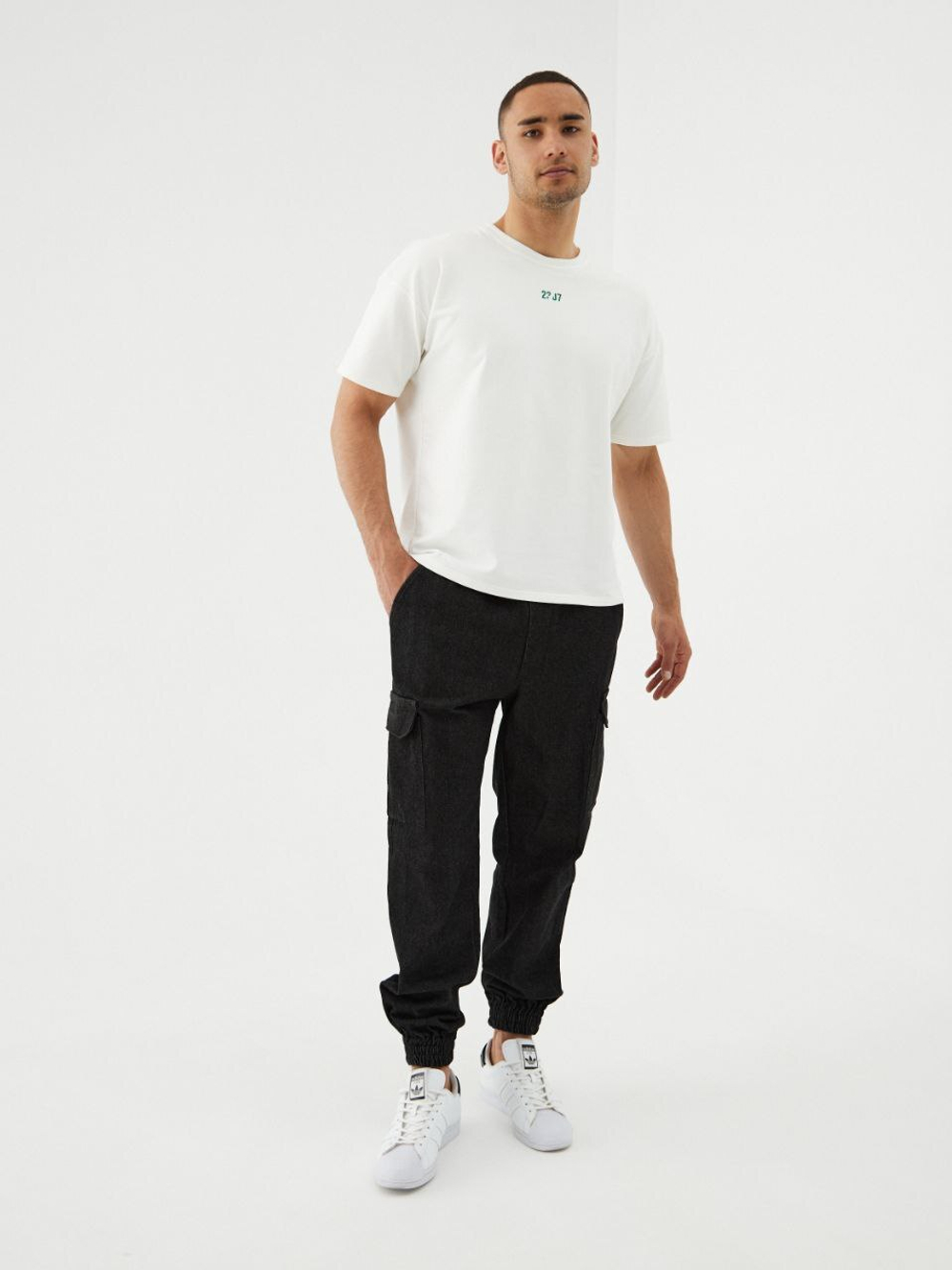 Джоггеры карго джинсовые. Асфальт