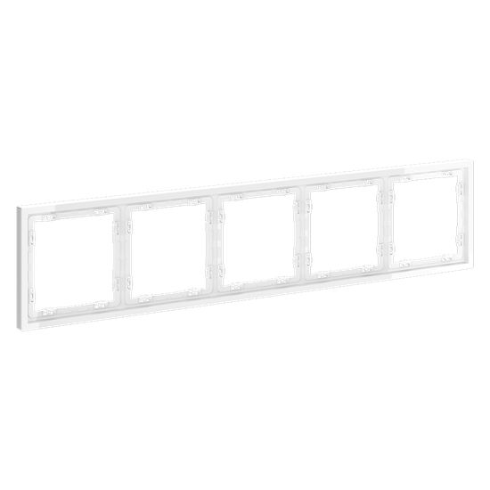 Рамка пластиковая VOLTUM S70 на 5 постов, (белый глянцевый)