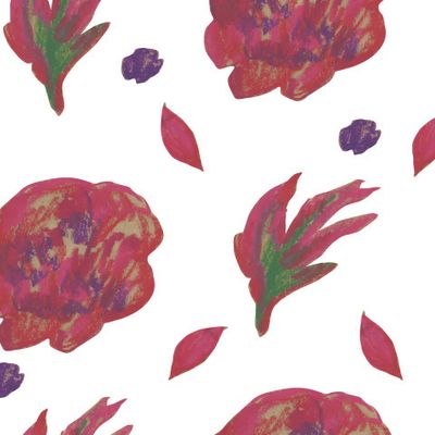 Бесшовный паттерн с осеннними цветами восковыми мелками