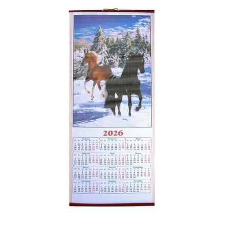 Календарь бамбук полотно, 32x76 см, 5 дизайнов