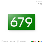 Номер на дверь 679, табличка на дверь для офиса, квартиры, кабинета, аудитории, склада, зеленая 120х70 мм, Айдентика Технолоджи