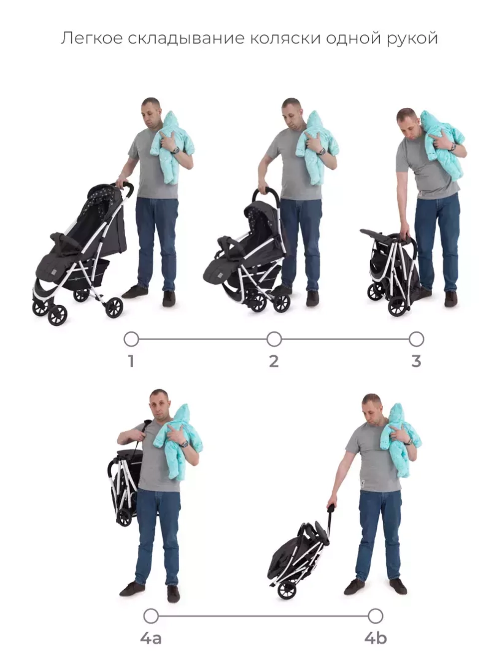 Коляска детская "LARGO STAR" RA054 Soft Grey