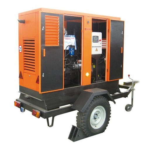 Дизельный генератор ММЗ МДГ 150120 в кожухе на шасси