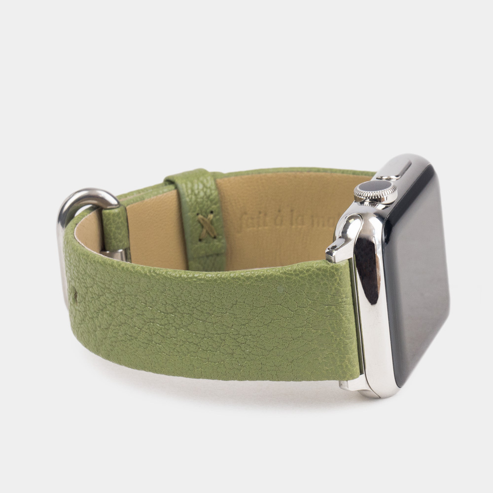 Ремешок кожаный для Apple Watch 40/41mm Classic зеленого цвета