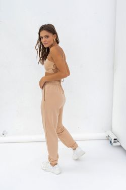 Топ с завязками сзади бежевого цвета