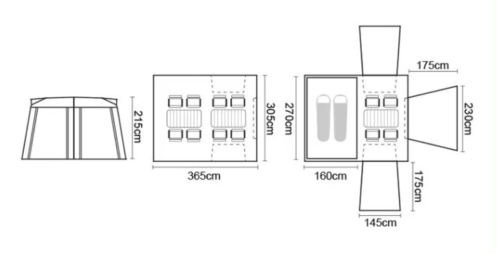 Палатка Naturehike Village 13 Quick-opening, автоматическая 5-8-местная