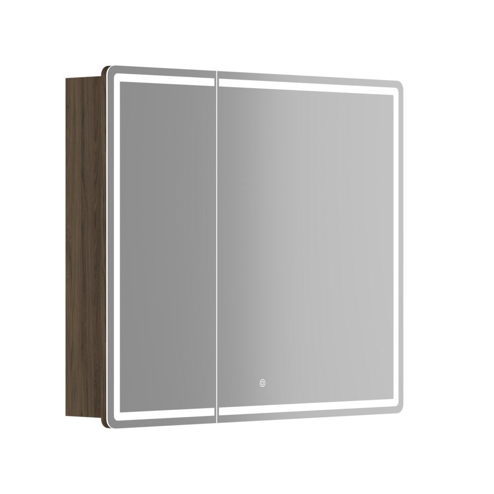 Зеркальный шкаф для ванной комнаты Sancos Mirror 890x150х740 мм, с LED подсветкой, цвет дуб чарльстон, арт. MI90ECH