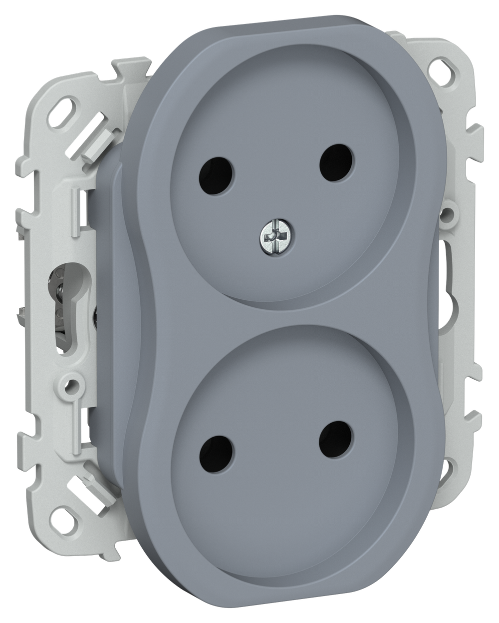 FLITE Розетка 2-местная без заземления без защитных шторок безвинтовое крепление 10А РС02-1-ФлМ маренго IEK