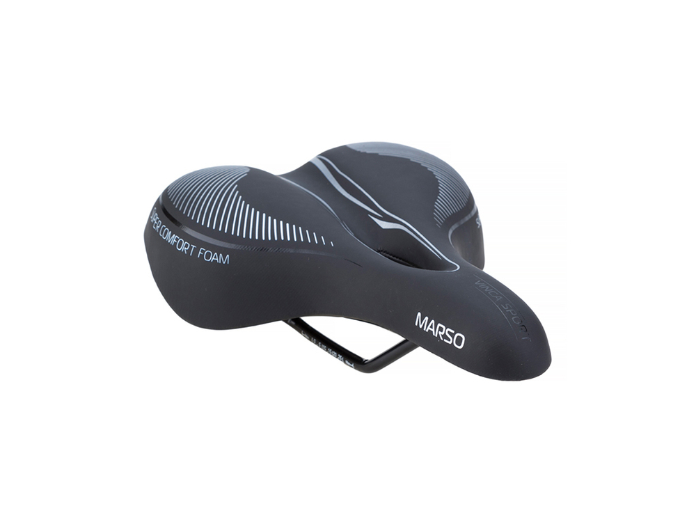 Седло комфортное с вентиляционным отверстием, 280*170мм, черное, Vinca Sport VS 01 marso black