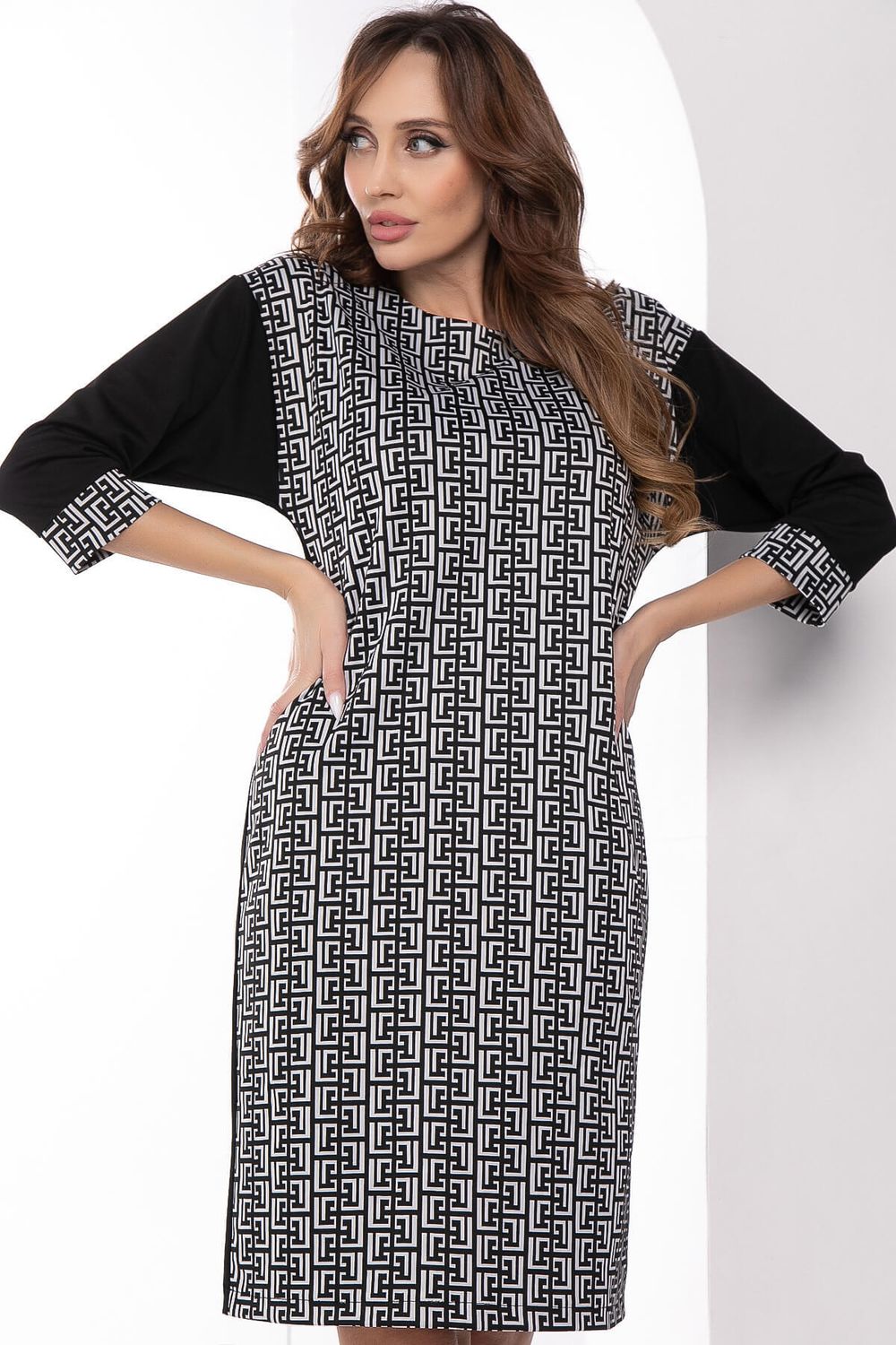 Платье "Греция" (черно-белое) П8366 LT Collection