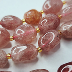 Клубничный кварц, кварц с гематитом, крупная галтовка, 12-15 мм, камни овалы, штучно