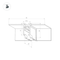 Коннектор угловой MAG-MICROCOSM-CON-FDW-L90-INT (BK, внутренний) (Arlight, IP20) 044525