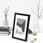 Рамка 21х30 см с паспарту 15х21 см небьющаяся, багет 20 мм, пластик, BRAUBERG "New Age", черная, 391275