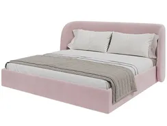 Кровать двуспальная Classic 200 см (розовый, велюр)