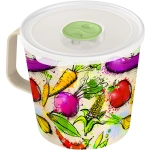 Контейнер-кружка 750мл «IZI-GO» с клапаном с декором (светло-бежевый)