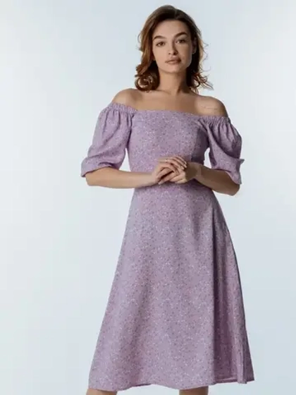 Платье летнее легкое крестьянка в цветочек