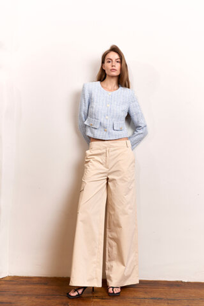 Жакет твидовый укороченный