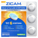 Zicam, Echinacea + Sambucus, охлаждающая перечная мята, 20 быстрорастворимых таблеток