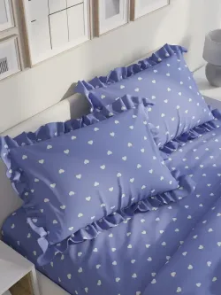 Декоративная наволочка с рюшами, оборками "Ассоль" 50х70 см, 1 шт, без молнии