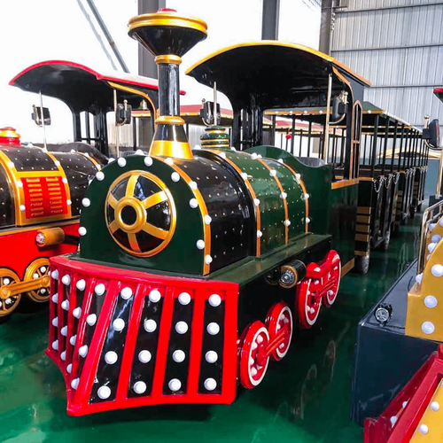 Безрельсовый паровозик «Император», 3 вагона, 13 мест — для ТРЦ, с электродвигателем