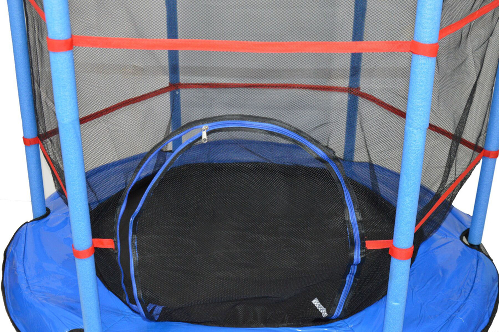 Детский батут с сеткой 140 см синий