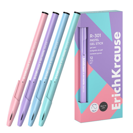 Ручка гелевая EK R-301 Gel Stick Pastel черная 0,5мм