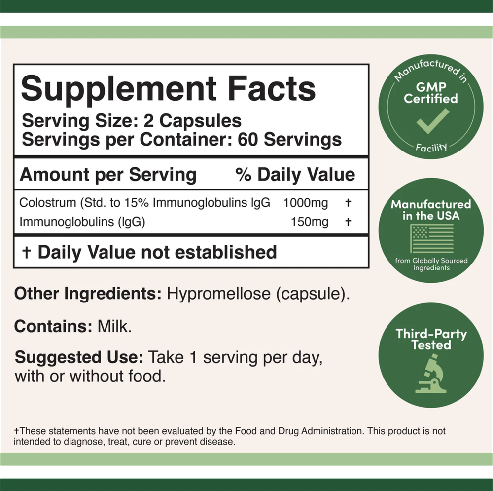 Double Wood Supplements - Colostrum 120 capsules
