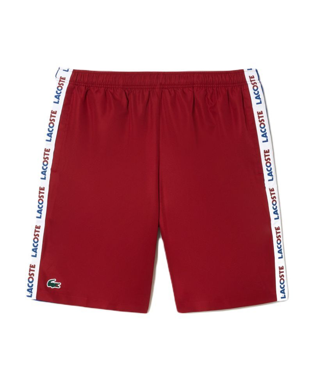 Мужские теннисные шорты Lacoste Sportsuit Logo Stripe Tennis Shorts - bordeaux/navy blue
