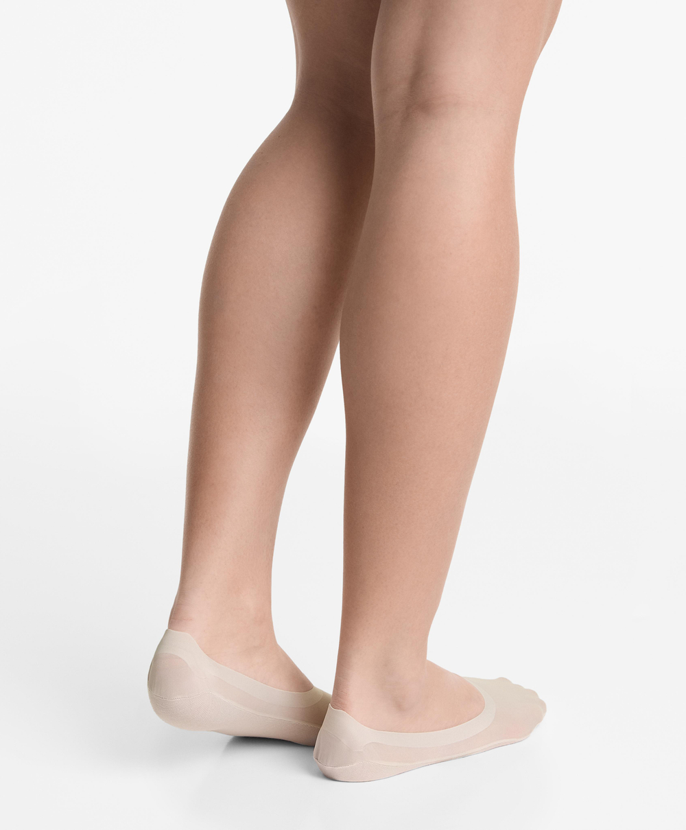 OYSHO Две пары носков-следков из смесовой микрофибры со средним вырезом, жемчужно-серый