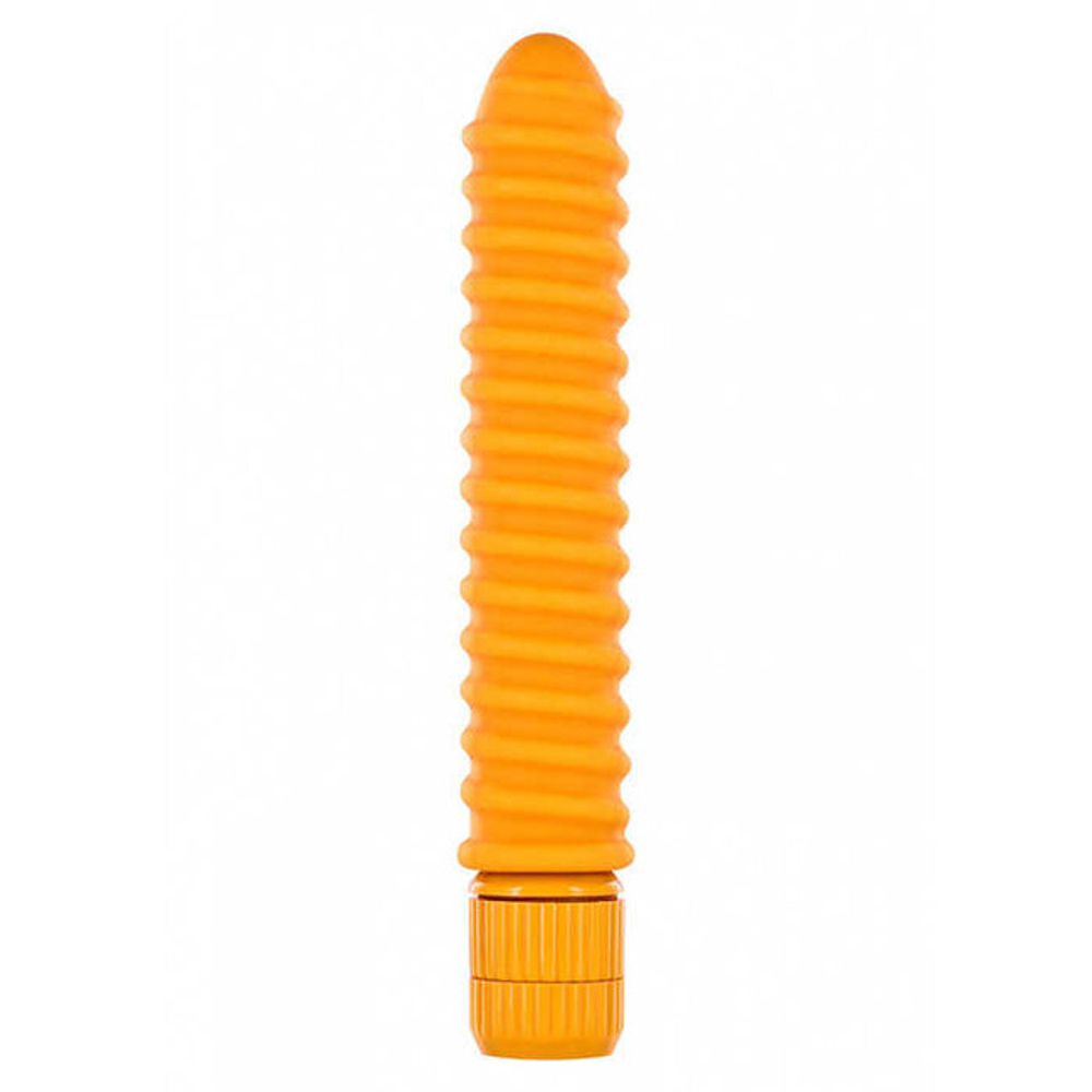 Анальный вибратор со спиралью Funky Ribbed Vibe (Цвет: оранжевый)
