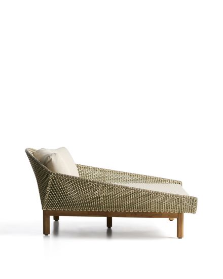 Уличная кровать Olbia из искусственного ротанга и массива тикового дерева