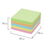 Блок для записей BRAUBERG в подставке прозрачной, куб 9х9х5 см, цветной, 122226