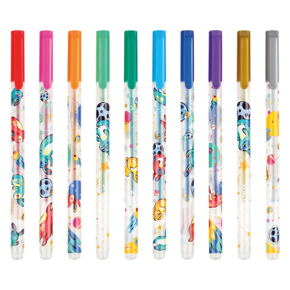 Набор гелевых ручек ArtSpace "Space Bunny" 10шт., 10цв., 1,0мм, металлик, ПВХ бокс