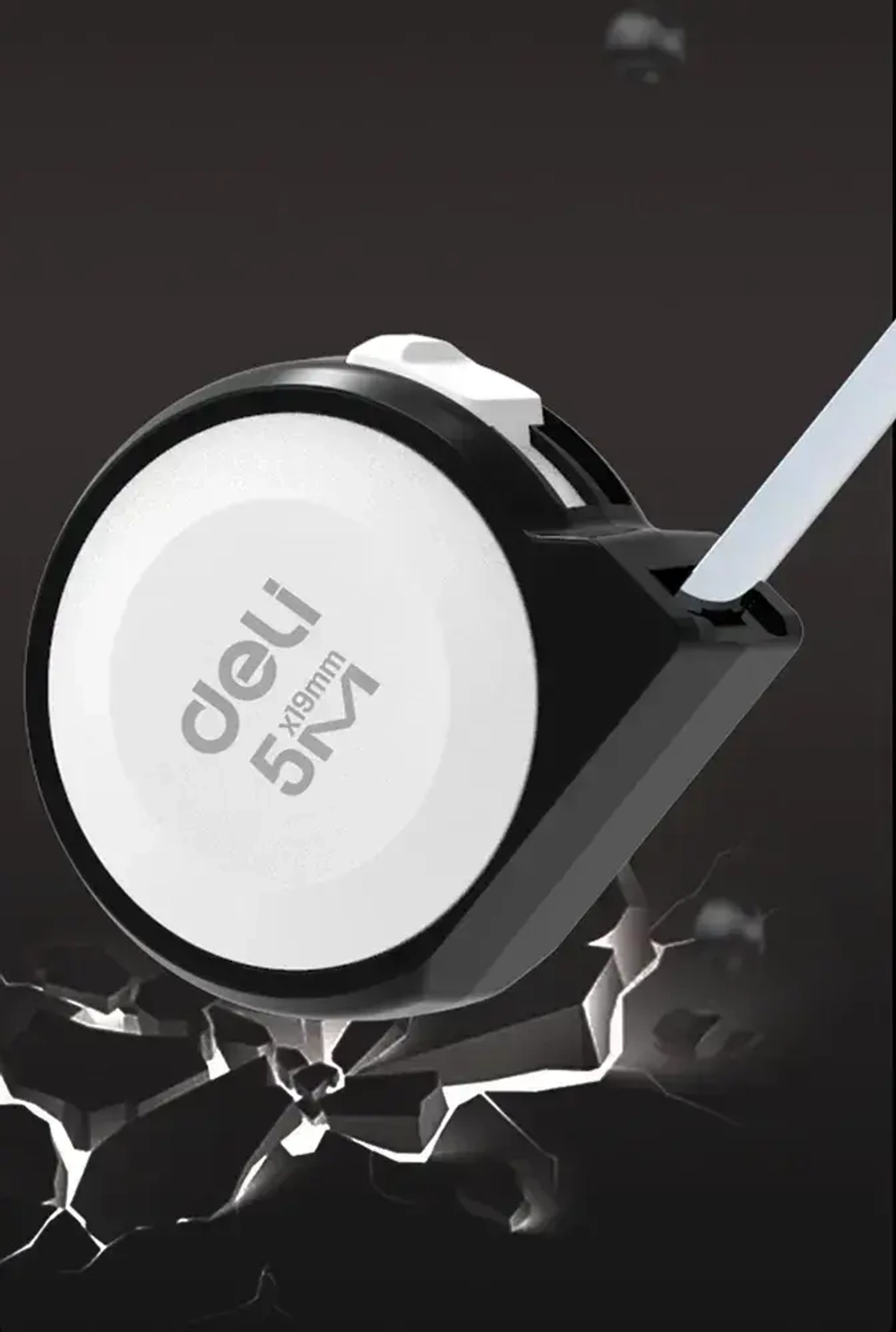 Рулетка "Home Series White" Deli H8005A 5м х 19мм (Эксклюзивный дизайн, подарочная упаковка)