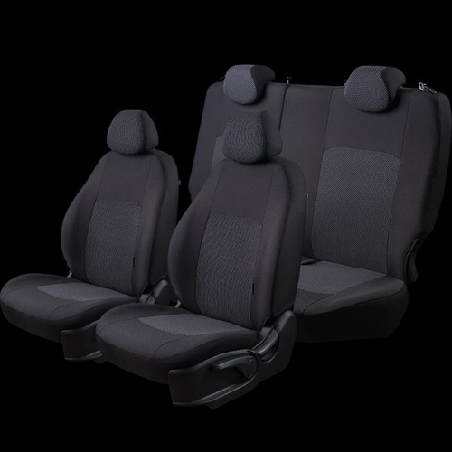 Чехлы на сиденье Hyundai Creta-2 с 03.2020г. 60/40+подлок. 2Г Стандарт Эконом Жаккард черный (разд.зад.спинка) (LORD AUTO)