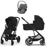 Коляска Cybex Balios S Lux BLK complete Cloud G Lava Grey Base G 4 в 1 Moon Black с дождевиками