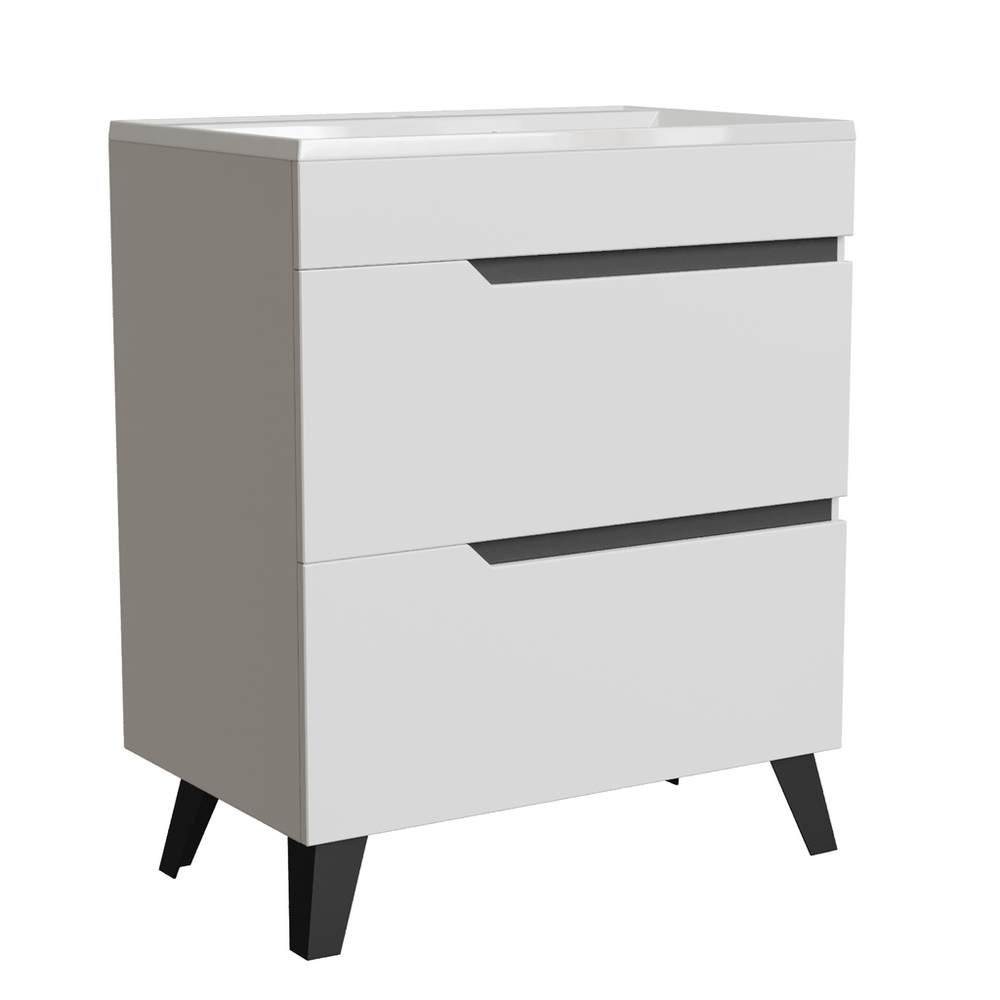 Тумба д/ванной "ОРИОН-70" 2 ящика белый/графит под рак."ЛАЙН 70" мебельный (MIXLINE) (ПВХ)