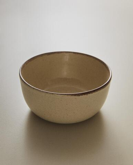 Zara Home миска из каменной керамики, цвет бежевый, 14.5 см