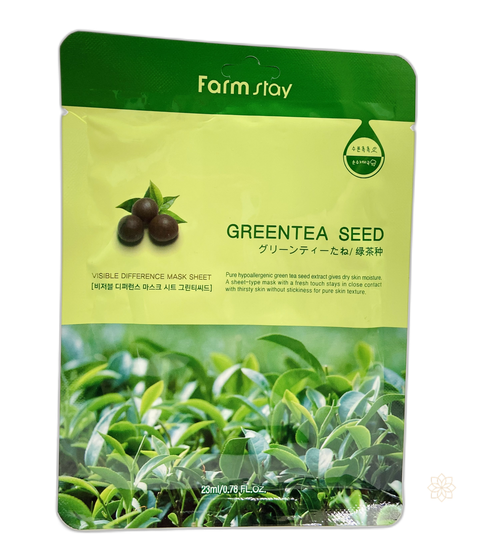 [Farm Stay] Visible Difference Mask Sheet Green Tea Seed - Тканевая маска для лица с экстрактом семян зеленого чая, 23 мл