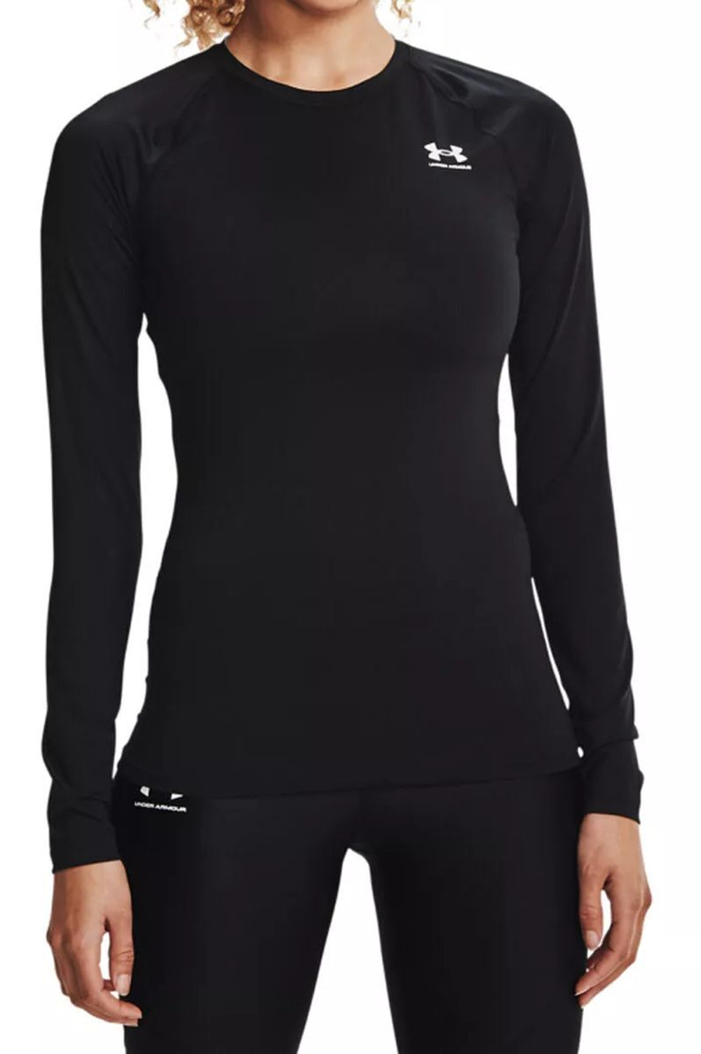 Женская теннисная футболка с длинным рукавом Under Armour HeatGear Authentics Comp Long Sleeve - black/white