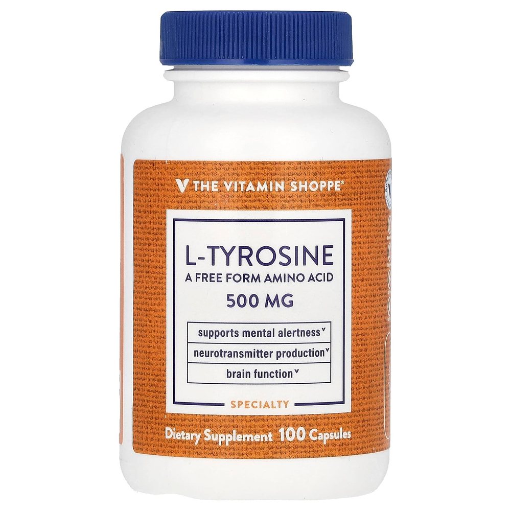 The Vitamin Shoppe, L-тирозин, 500 мг, 100 капсул