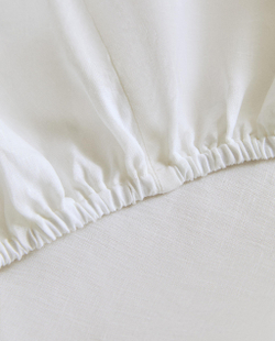 Простыня на резинке Zara Home хлопок, лён 100%, однотонный, 5190/900