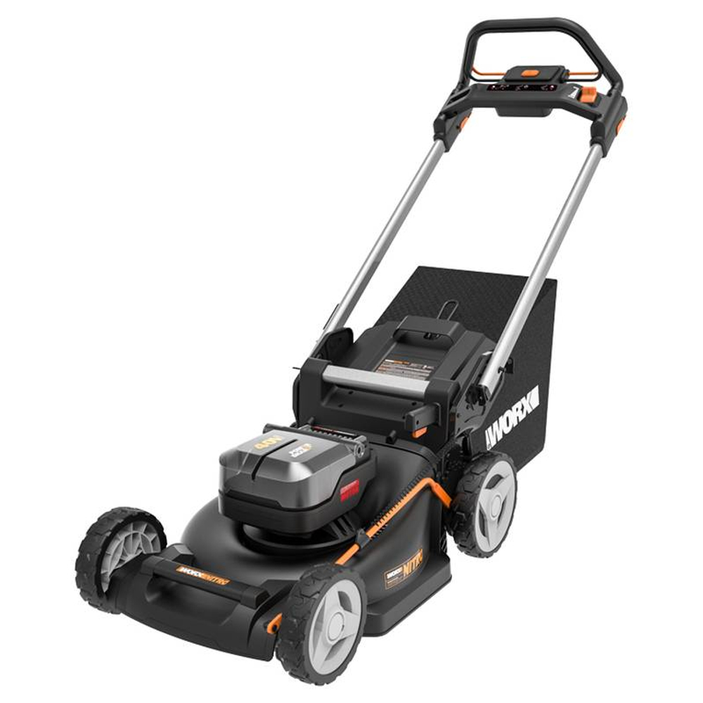 Газонокосилка аккумуляторная бесщеточная самоходная WORX WG749E, 40 В,46 см,4Ач х2, ЗУ 2А х2,коробка